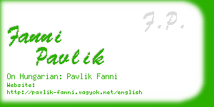 fanni pavlik business card